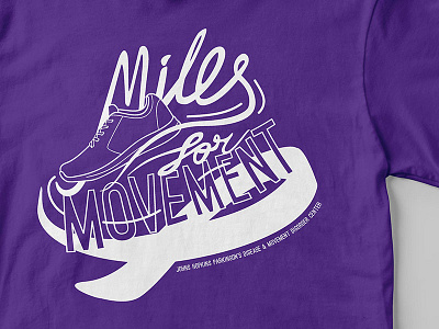 Miles for Movement custom design drawing graphic illustration shirt text type typography vector