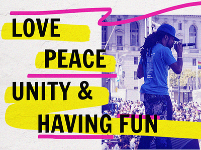 love peace unity branding graphic design hip hop music nonprofit print design pro bono typography