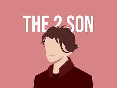 Family flat illusrtration : The 2 Son graphic design