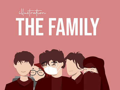 Family flat illusrtration : The Family