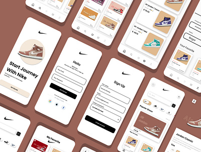 UI/UX Nike shoes application branding graphic design ui