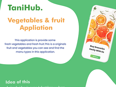 Vegetables & Fruit Application (TaniHub.) 3d branding graphic design ui