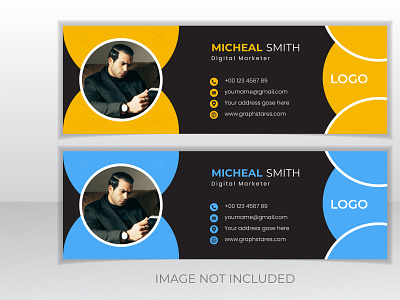 Creative email signature template design and personal email social media cover