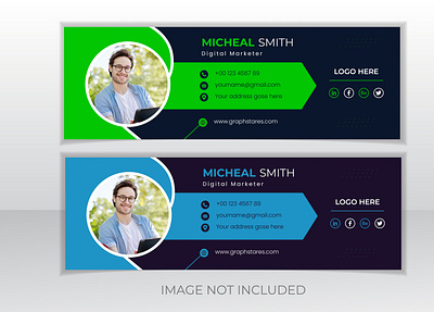 Creative email signature template design and personal email social media cover