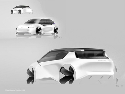 HONDA - electric car project 3d automotivedesign design graphic design illustration photoshop rendering sketch visualdesign