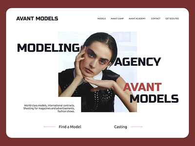 Modeling agency design fashion lending main page minimalism model model agency typography ui web web site