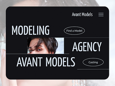 Design concept for a modeling agency baner black design fashion figma lending main page minimalism model modeling agency typography ui ux w web design web site