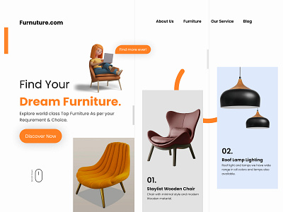 Morden furniture website 3d branding design graphic design illustration logo typography ui ux vector