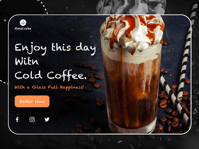 Cold Coffee - Creative Landing Page Template Free 3d branding design graphic design illustration logo typography ui ux vector