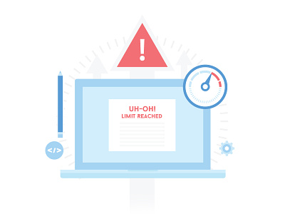 Uh-Oh! Limit Reached! changeloghq.com code icon limit icon limit message limit reached macbook meter vector warning