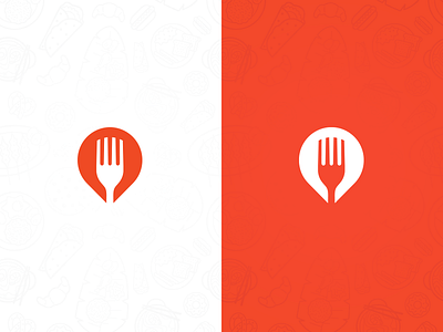 Foodadvisor Logo brand food logo foodadvisor identity illustration logo pin thumb tack fork vector