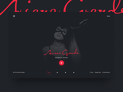 Ariana Grande - redesign concept web design