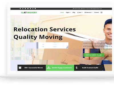 AT Movery – Free Responsive Logistics company website template