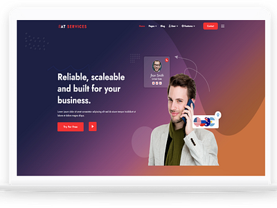 AT Services – Free Business / Service Joomla template