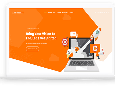 AT Rocket – Free Image Design / Creative Joomla template