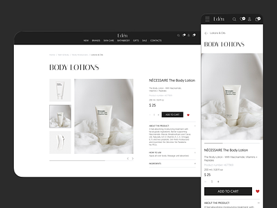 Eden website / E-commerce online store