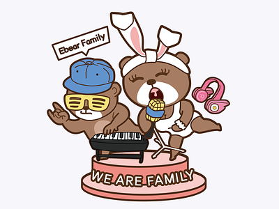 we are family bear illustrator