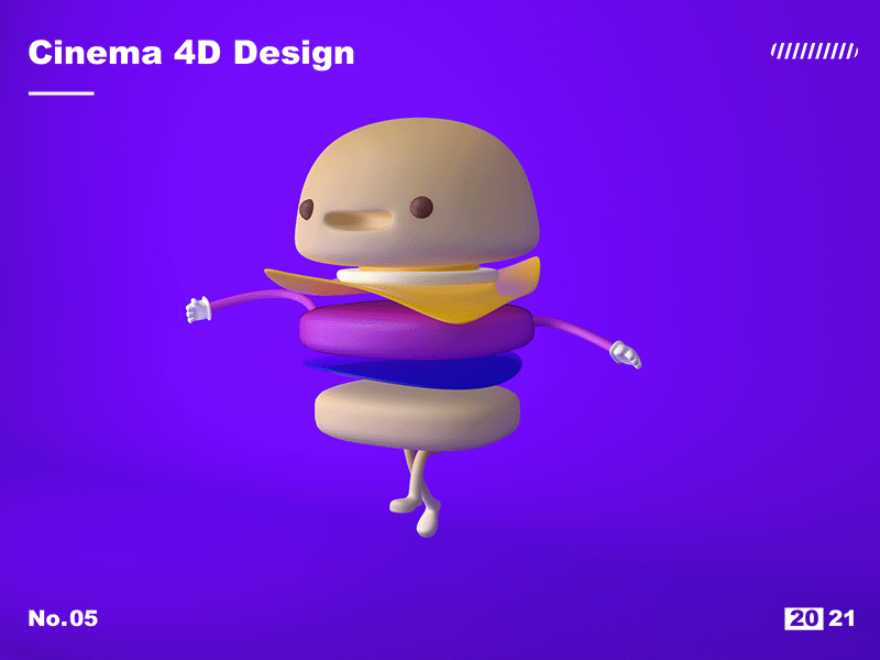 Hamburger on the run 3d animation design