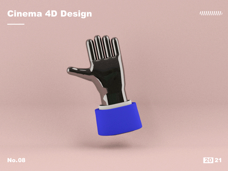 Metal hand 3d animation design