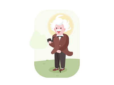 Albert Einstein illustrator man old