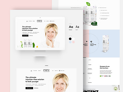 Minimal Website For Skincare Product beauty clean cosmetics design easyeze ecommerce eslam elshereef minimal serum skin care soft colors ui ux web design webdesign website