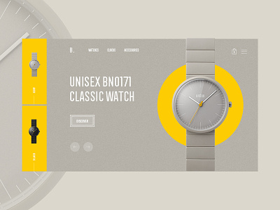 Watch Shop Store clean clock design easyeze ecommerce eslam elshereef gray layout minimal shop ui ux watch web web design website