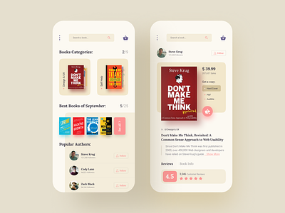 E Book Store App app app design bookstore easyeze ecommerce eslam elshereef ios minimal mobile mobile app pastel colors selling books ui ux