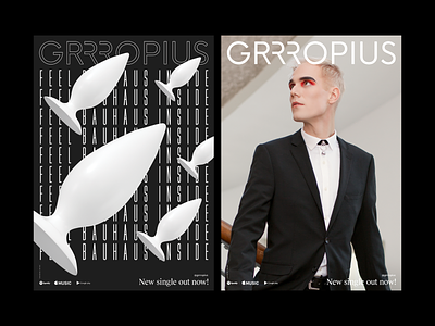 Grrropius Visual Identity bauhaus100 graphic design identity logo poster poster design
