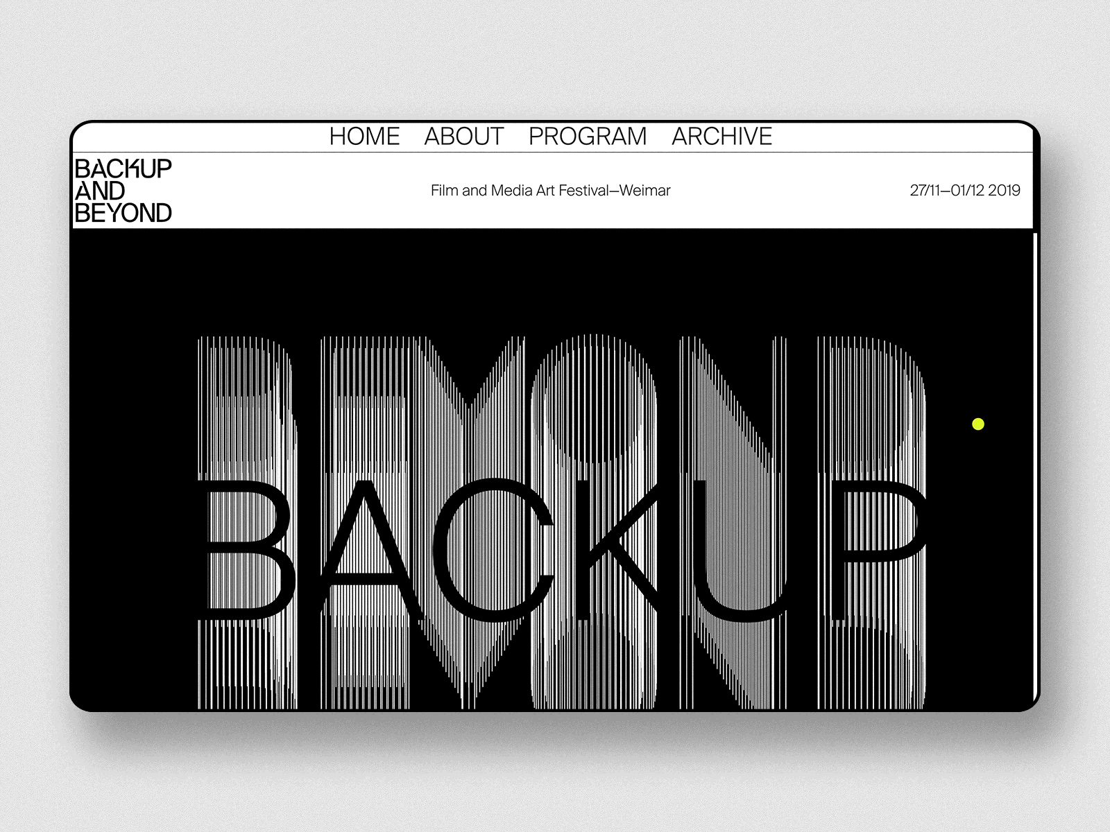 Backup & Beyond Festival 2019 branding design identity uidesign vector website website design