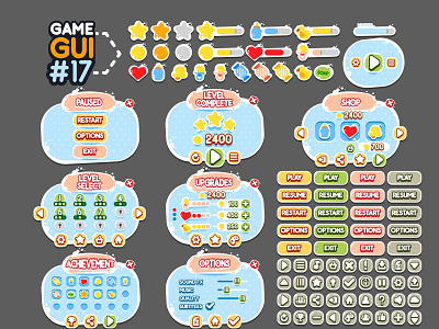 Game GUI #17 2d baby development flat game gui interface menu unity yurakr
