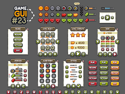 Game GUI #23 2d assets development flat game gui interface mechanic unity yurakr