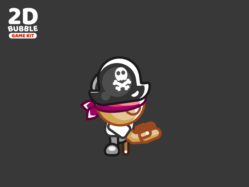 Pirate Throwing Bubble 2d android animation asset bubble buy game game kit pirate spine throw unity