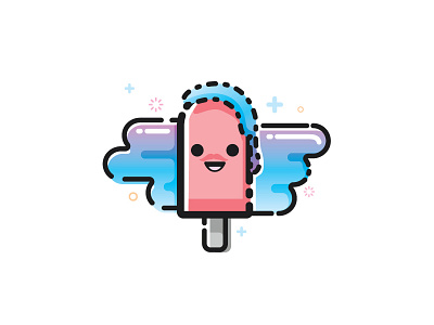 Mr. Popsicle, the coolest guy in town cold colorful cute experiment flat fun ice cream illustration series simple