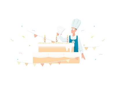 Happy birthday from Airtasker airtasker birthday celebration character chef happy illustration vector