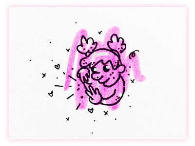 Scribble illustration pink scribble simple