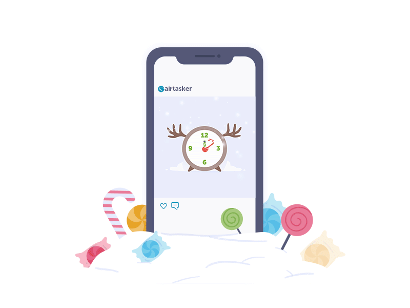 Air Candy alarm candy candykittens christmas festive free illustration instagram mobile partnership rudolf snow social