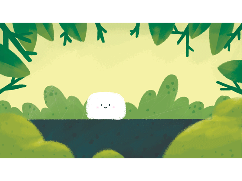 Blob in the wild animation blob cute frame frame animation frame by frame animation illustration marshmallow motion motion animation motion art nature plants