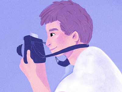 The boy with Polaroid
