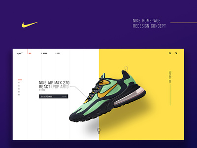 Nike Homepage Redesign Concept branding clean ui design uidesign uiux web