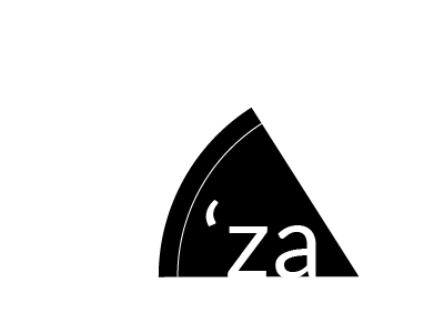 'za black and white logo pizza simple