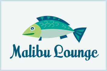 Malibu Lounge - Numero Dos blue fish logo teal