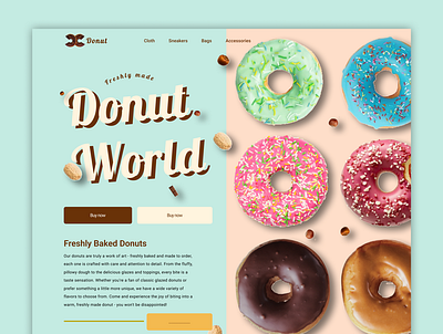 Donut Shop : Hero section branding figma illustration logo ui ux web design