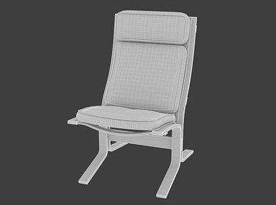3D Design. CGI Old Seat.Wireframe 3d design graphic design