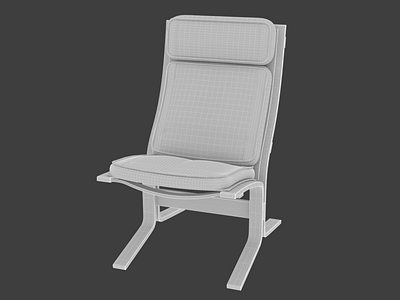 3D Design. CGI Old Seat.Wireframe