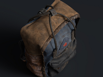 CGI. 3D Dirt Backpack "Lady Bug" Texturing 3d design graphic design