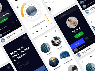 September App app audio binaural ios mindfulness nowness ui ux