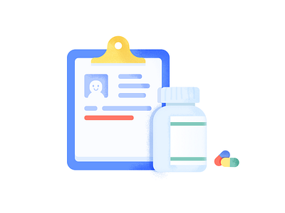 Medical Illustration blue drug flat gradient icon illustration report