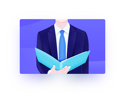 Suit blue business character folder illustration insurance suit
