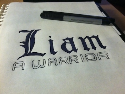 Liam A Warrior hand drawn hand lettering lettering typography