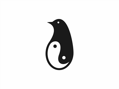 Penguin Yin & Yang Logomark branding design graphic design illustration logo vector